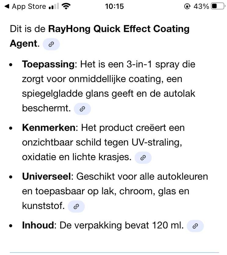Coating voor auto