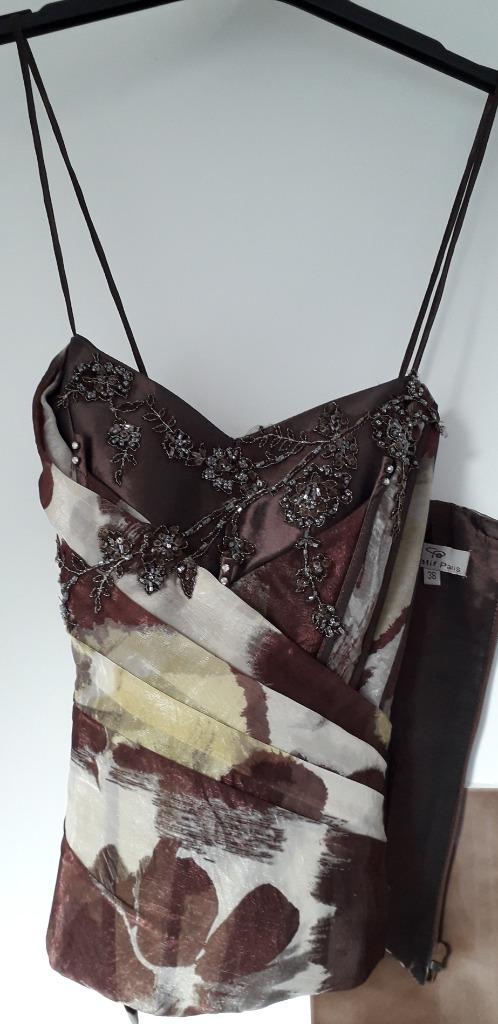 Suitekledij Broek met bustier, Enlèvement ou Envoi, Robe de demoiselle d'honneur, Comme neuf, Brun
