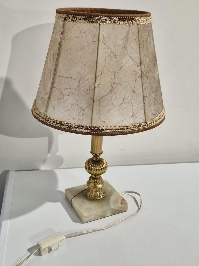 Deknudt  tafellamp  marmeren voet , retro vintage , perfecte, Ophalen of Verzenden
