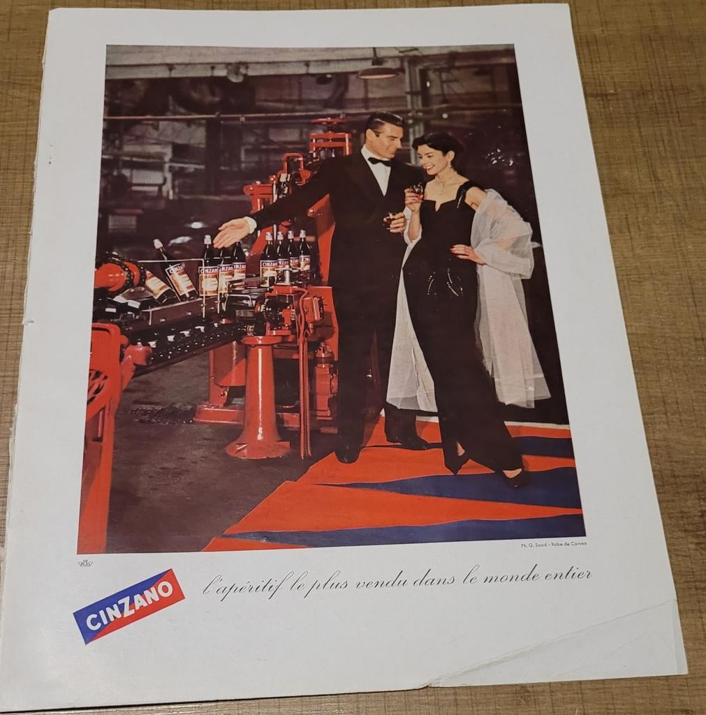Oude reclameprent: Cinzano (1952), Enlèvement ou Envoi, Utilisé, Autres types