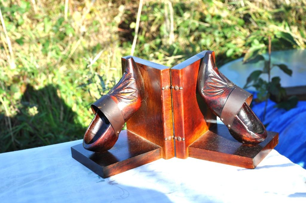paire de serre livre en bois sabot, Antiquités & Art, Enlèvement ou Envoi