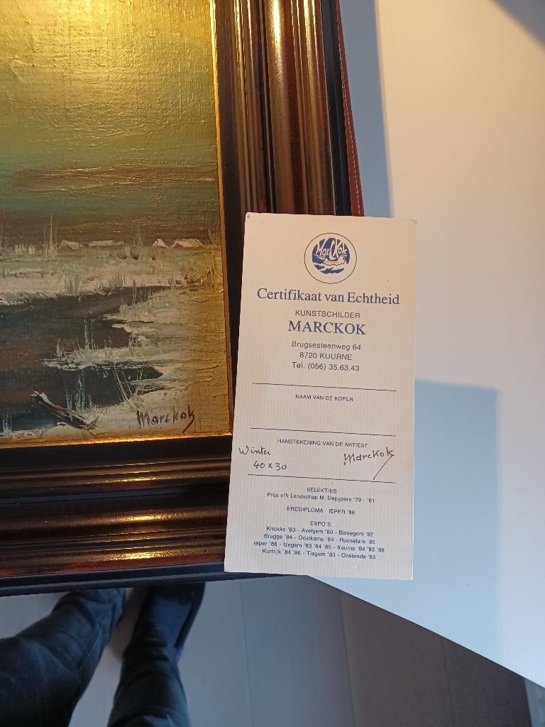 Schilderij winter, Antiek en Kunst, Ophalen of Verzenden