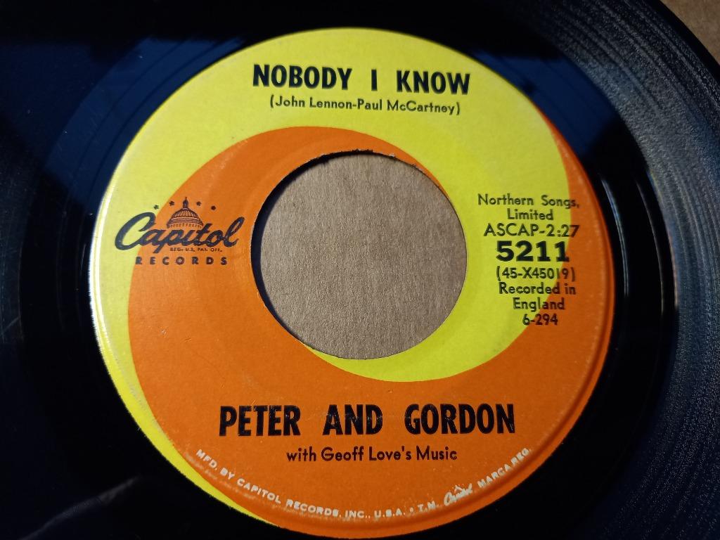 Peter And Gordon ‎– Nobody I Know /You Don't Have To Tell Me, CD & DVD, Vinyles Singles, Comme neuf, Single, Pop, 7 pouces, Enlèvement ou Envoi