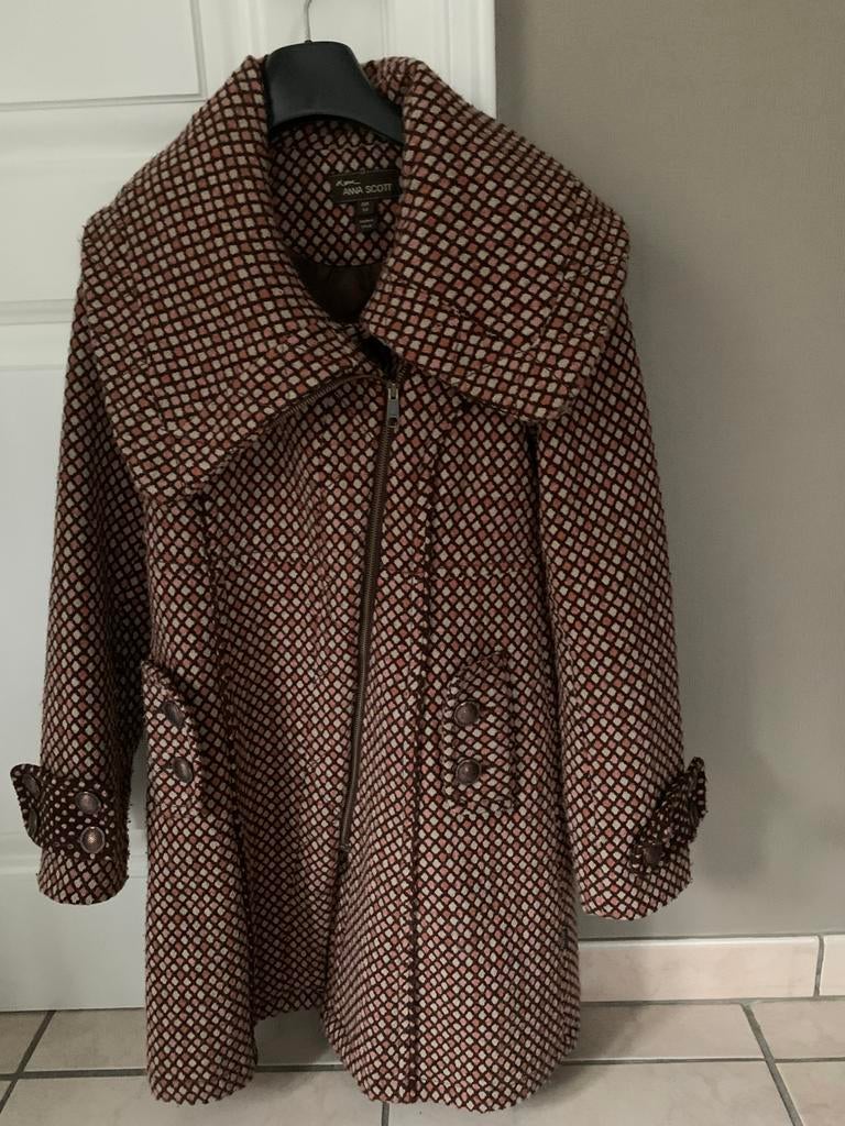 Winterjas mantel Anna Scott M met grote kraag, Ophalen of Verzenden
