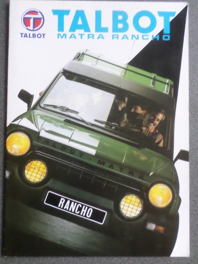 Talbot Rancho & Rancho X Brochure, Ophalen of Verzenden