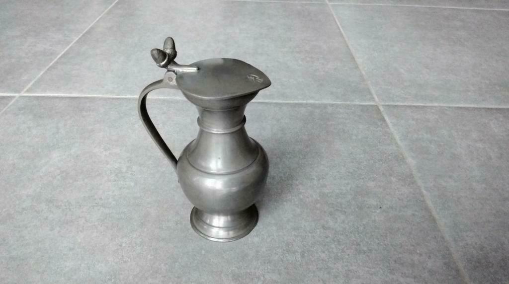 Kleine tinnen kan (hoogte 12 cm), Antiek en Kunst, Antiek | Tin, Ophalen of Verzenden