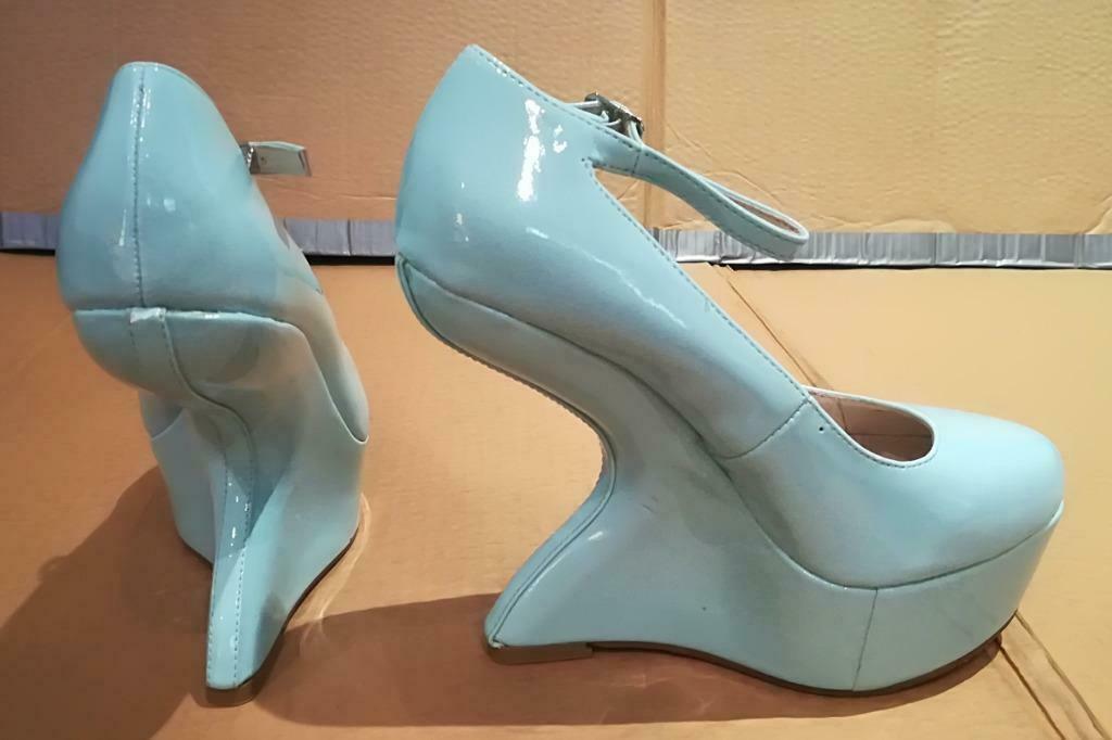 931-932* BIANCO top sexy shoes originales (2 paires 37 + 38), Escarpins, Comme neuf, Bleu, Envoi