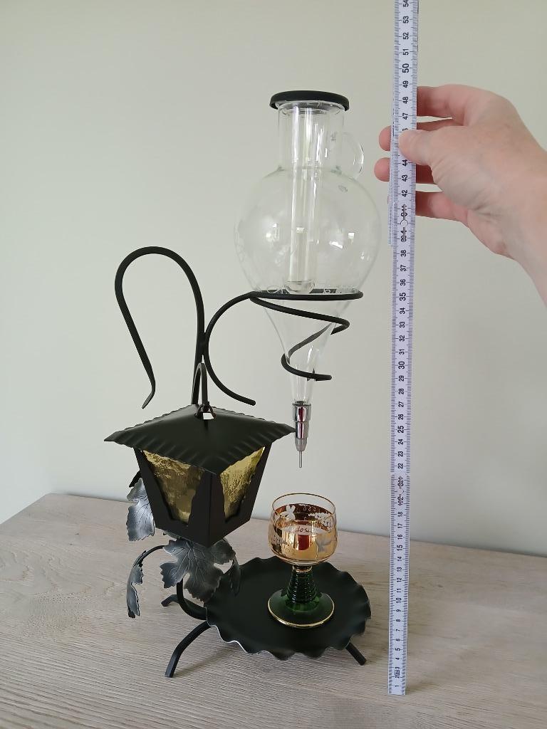 Carafe à vin, verre, fer forgé : fonctionnel et décoratif !, Enlèvement ou Envoi