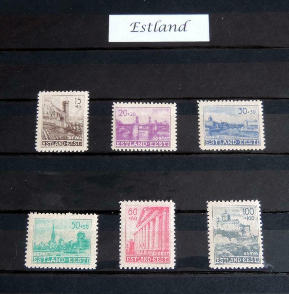 Estland – postfrisse (** en *) serie Duitse bezetting, Postzegels en Munten, Ophalen of Verzenden, Overige landen, Postfris
