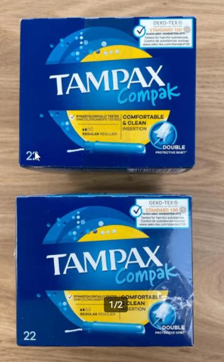 lot de 2 boîtes compak tampax, Divers, Matériel Infirmier, Neuf, Enlèvement ou Envoi