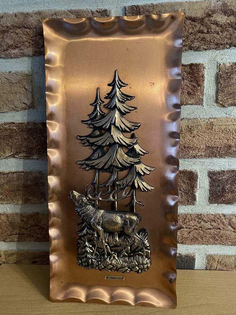 Oud hert decorbord in zeer goede staat, Antiek en Kunst, Antiek | Brons en Koper