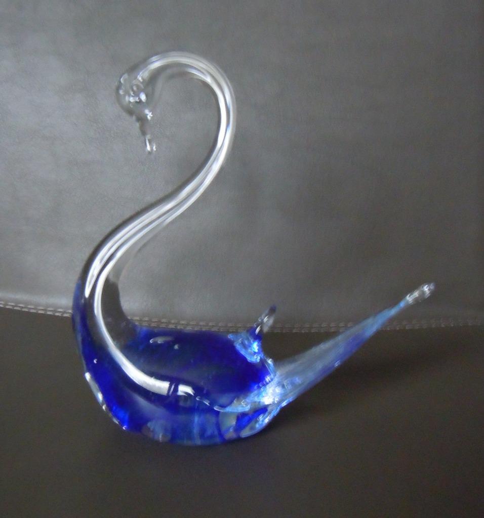 Beeldje in Kristal van Zwaan , Blauw., Ophalen, Zo goed als nieuw, Dier