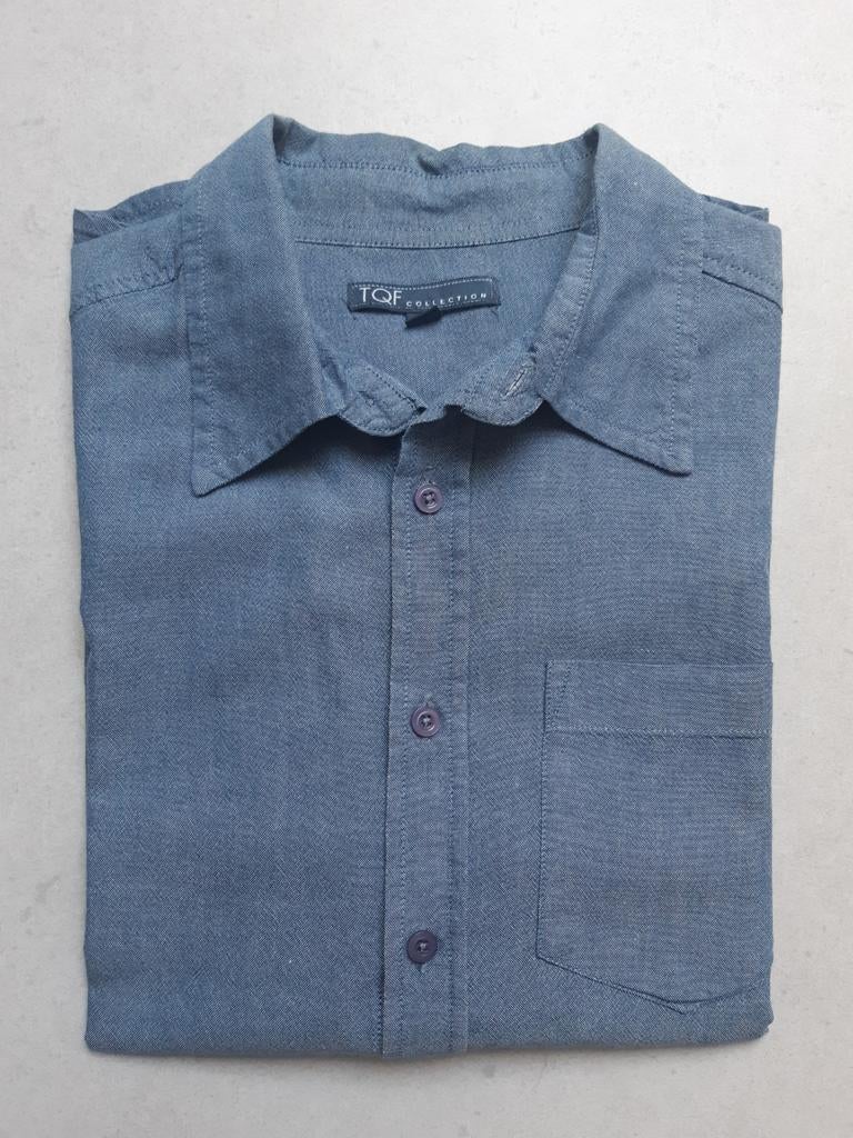 Licht jeanshemd voor heren TQF maat S, Kleding | Heren, Overhemden, Blauw, Halswijdte 38 (S) of kleiner, Zo goed als nieuw, TQF