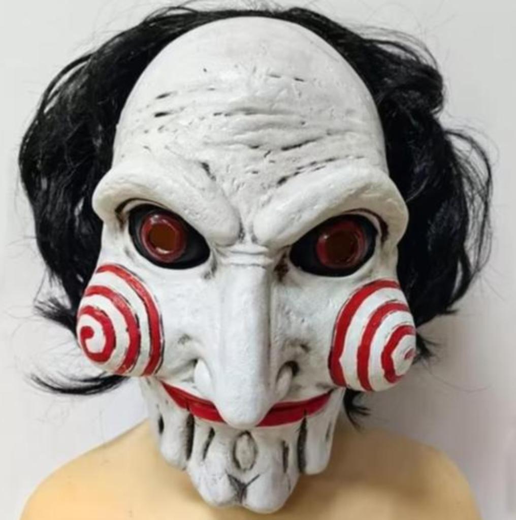 Masque intégral en latex d'horreur Jigsaw, Enlèvement ou Envoi, Neuf