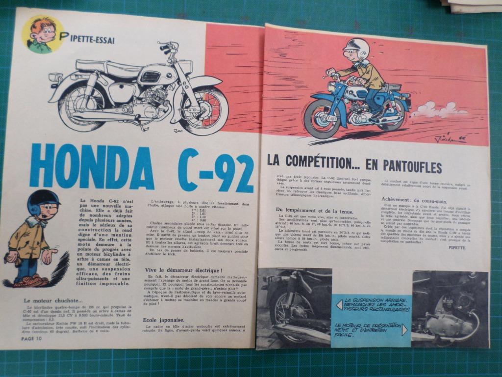 Honda C-92 - article illustré - 1966, Verzamelen, Merken en Reclamevoorwerpen, Ophalen of Verzenden, Gebruikt, Overige typen