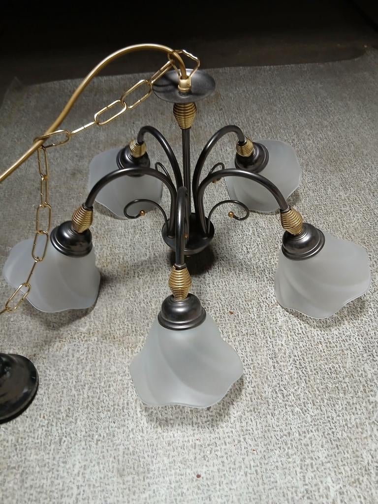 Kroonluchters met 5 lampen, Ophalen