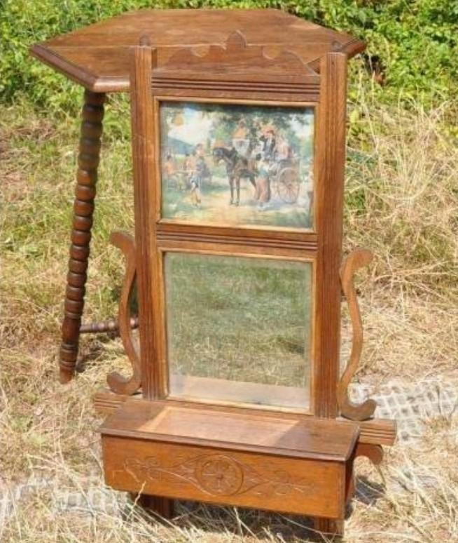 § armoire de toilette avec tiroir et trumeau, Antiek en Kunst, Antiek | Overige Antiek, Ophalen of Verzenden