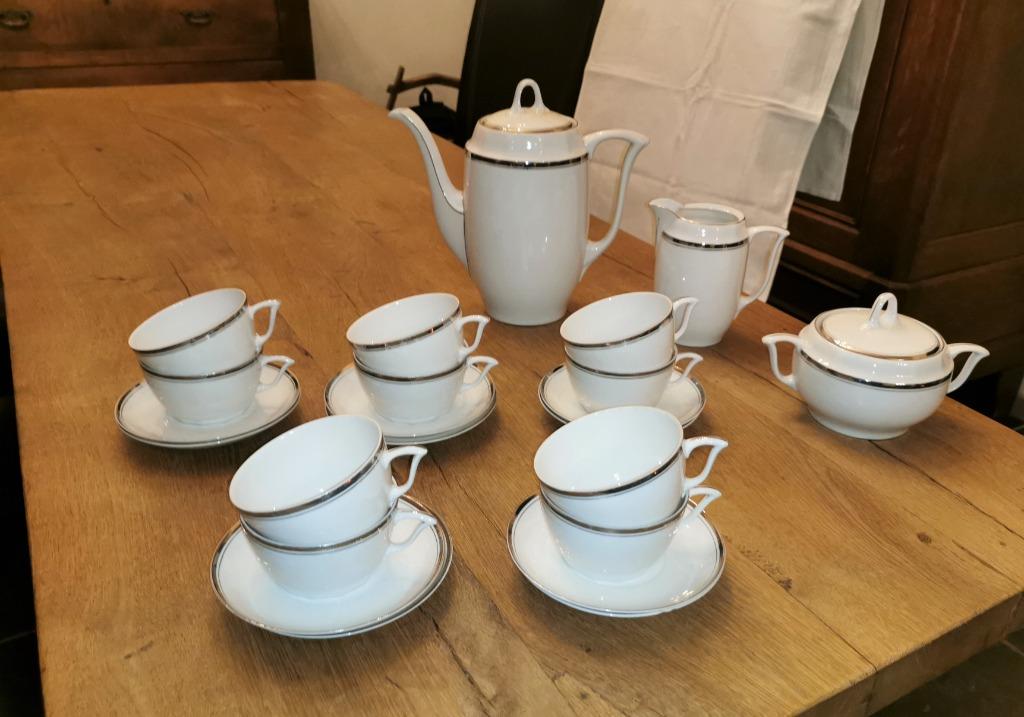 beau service à café ancien en porcelaine pour 10 personnes, Antiquités & Art, Antiquités | Services (vaisselle) complet, Enlèvement ou Envoi
