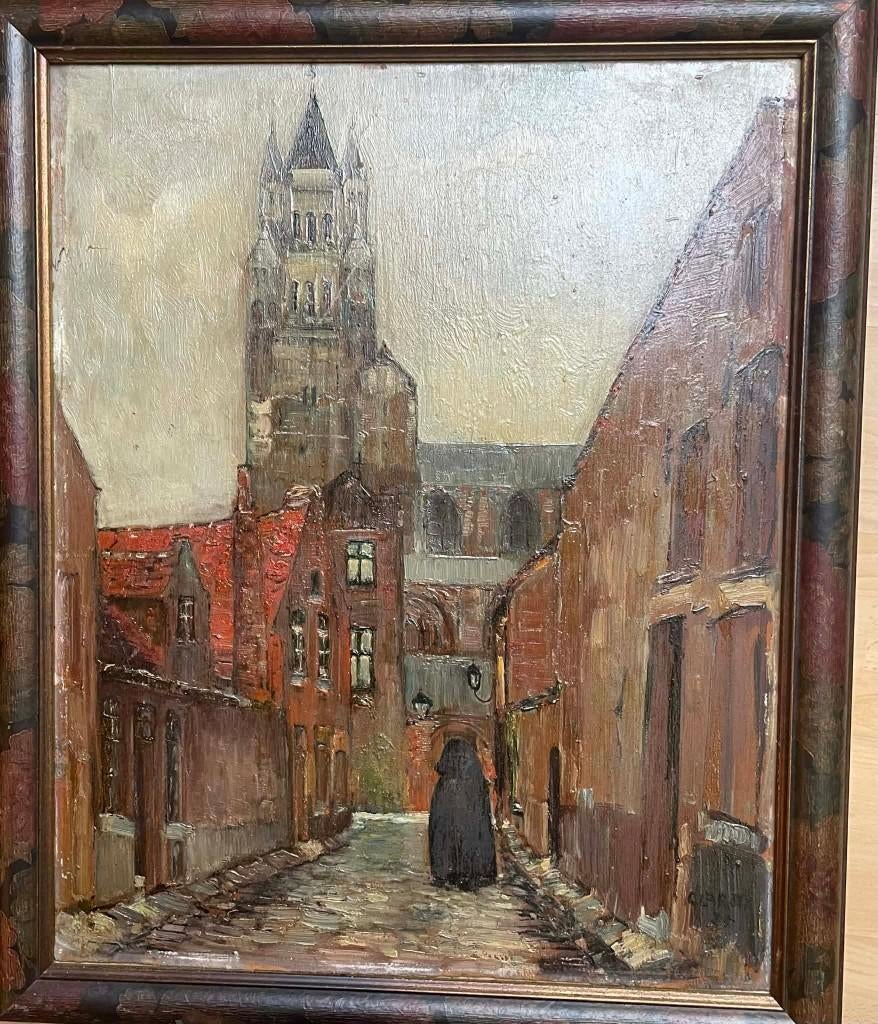 Schilderij René Clarot (1882-1972) Brugge, Antiquités & Art, Enlèvement