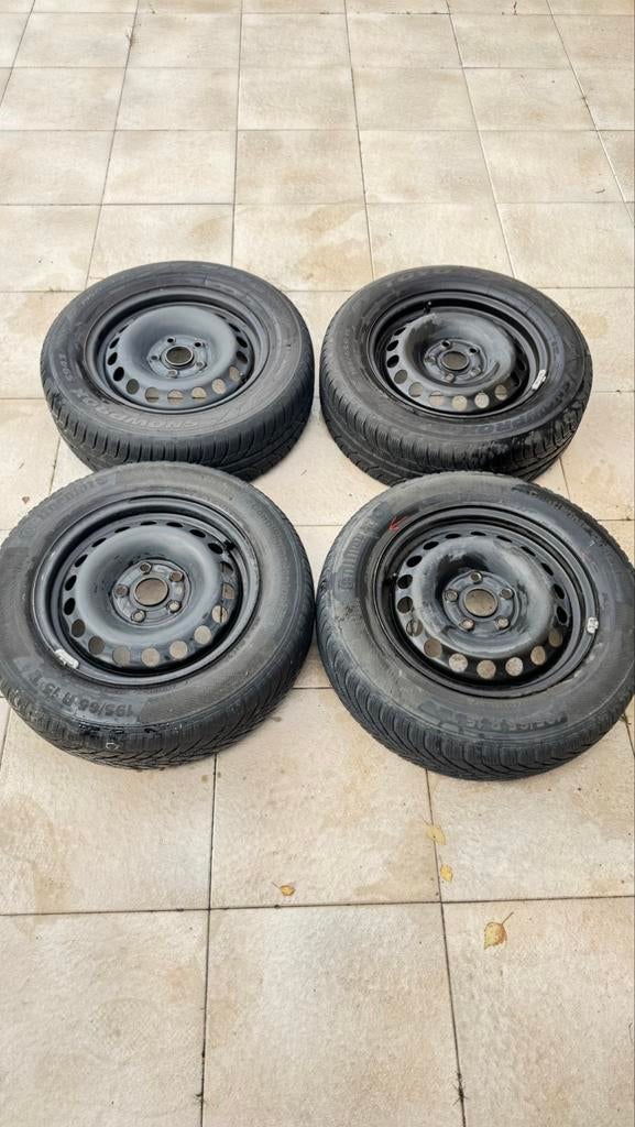 plaatmetalen velgen voor vw met continentale winterbanden, Auto-onderdelen, Banden en Velgen, Ophalen, Gebruikt, 15 inch, Banden en Velgen