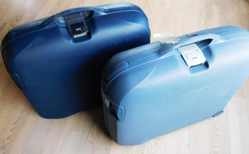 twee mooie grote blauwe samsonite - reiskoffers, Comme neuf, Enlèvement, 60 à 70 cm, 45 à 55 cm