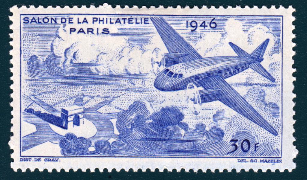 Vignette Salon de la philatélie Paris 1946., Envoi, Non oblitéré