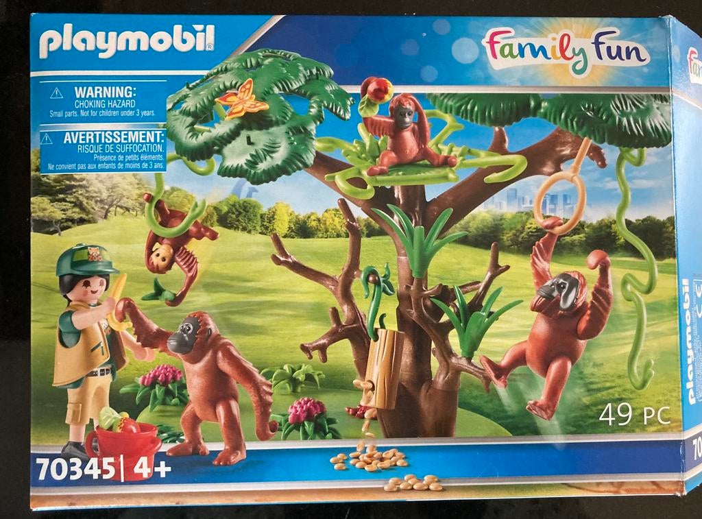 Playmobil family fun 70345 famille orang-outan complet, Enlèvement, Utilisé