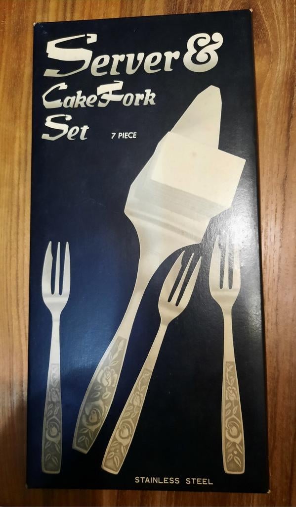 Serveur et petites fourchettes à gateau vintage, Maison & Meubles, Enlèvement ou Envoi, Comme neuf