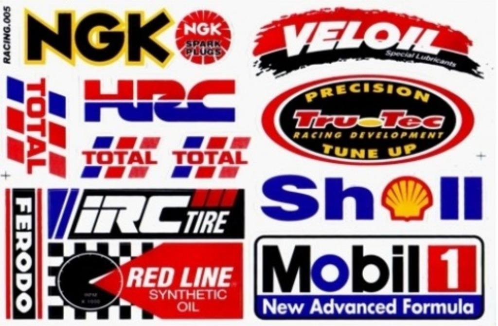 NGK HRC Shell Ferodo Mobil1 Veloil stickervel motoren, Ophalen of Verzenden
