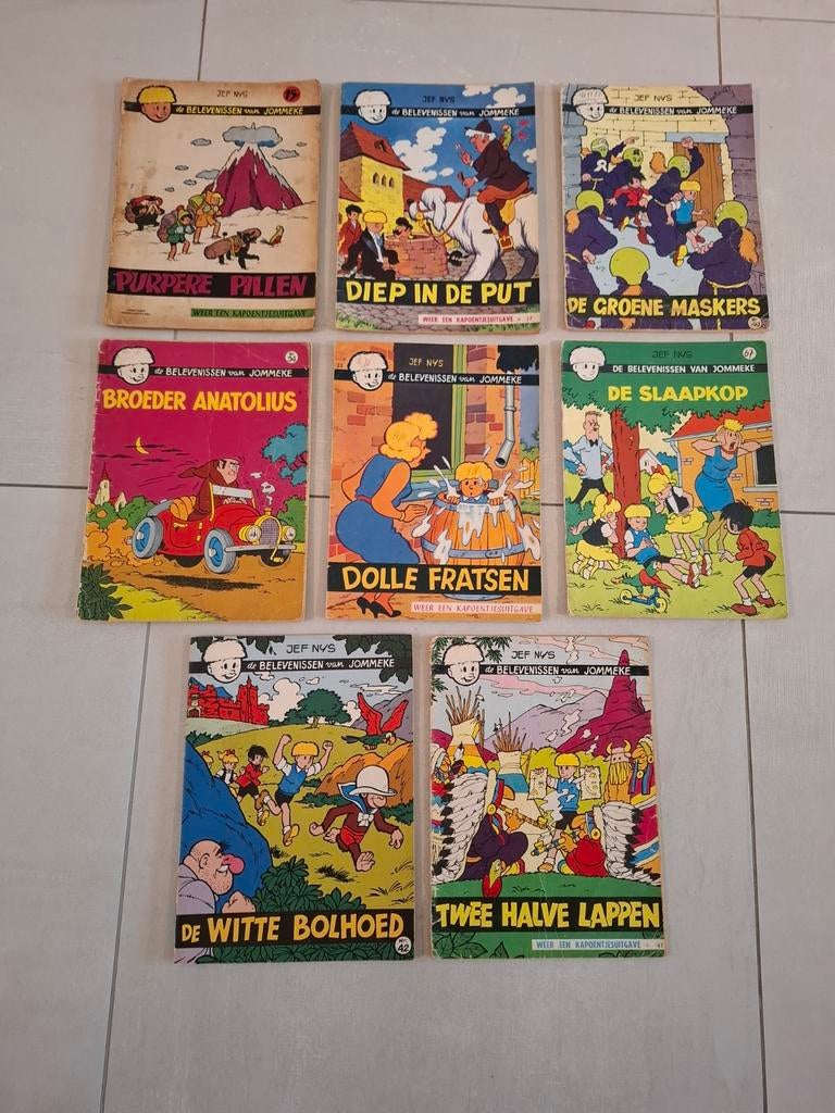8 oude albums Jommeke 1ste druk jaren '60-'70, Boeken, Stripverhalen, Ophalen of Verzenden