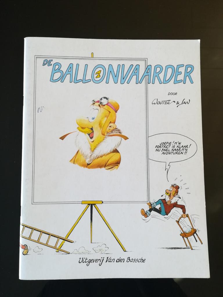 De Ballonvaarder 1 - eerste druk - tekening en handtekening, Eén stripboek, Ophalen of Verzenden, Gelezen