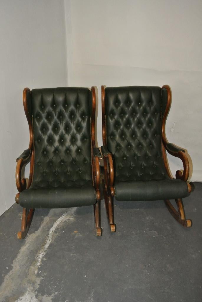 Vintage Chesterfield schommelstoel 2 stuks, Ophalen