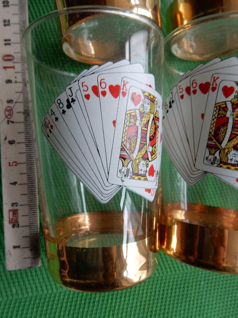 Verres jeu de cartes, vintage, Collections, Enlèvement ou Envoi, Utilisé, Autres types