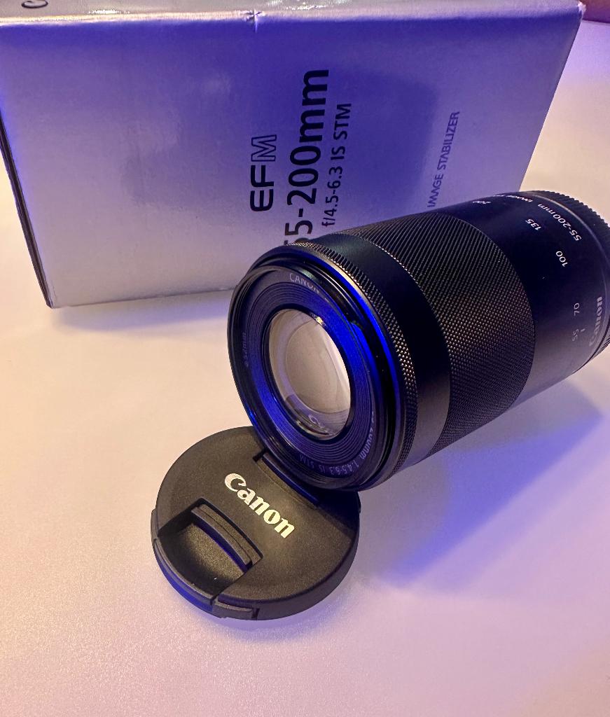 Canon EFM 55-200mm f/4.5-6.3 IS STM, Audio, Tv en Foto, Foto | Lenzen en Objectieven, Ophalen, Nieuw