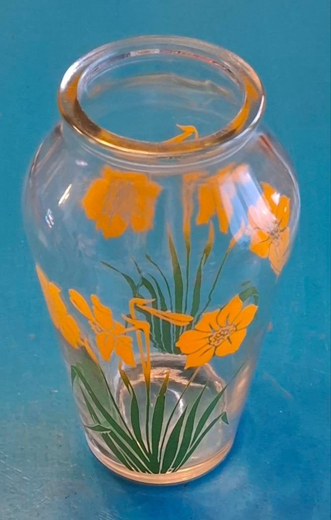 Vase, Huis en Inrichting, Woonaccessoires | Vazen, Ophalen of Verzenden, Zo goed als nieuw, Geel, Glas