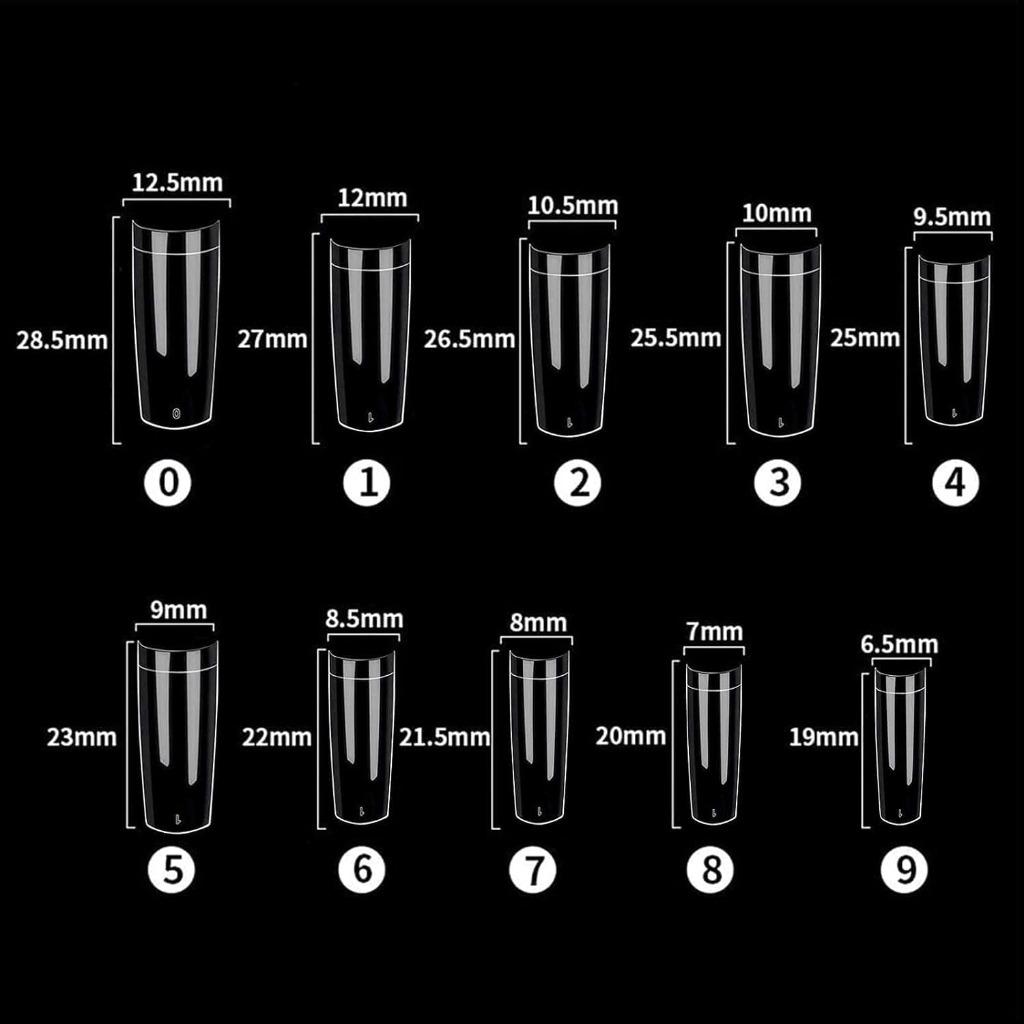 Kunstnagels 500 stuks 10 maten transparant, Overige kleuren, Nieuw, Ophalen of Verzenden, Accessoires