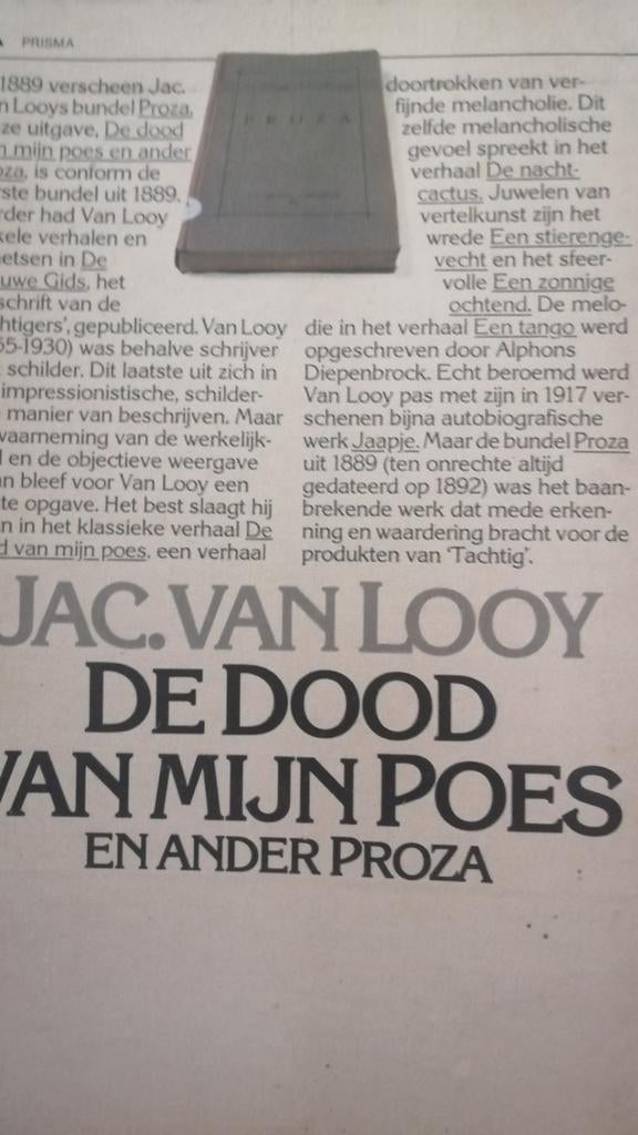 Jac. Van Looy 1,de dood van mijn poes e. a., Ophalen of Verzenden