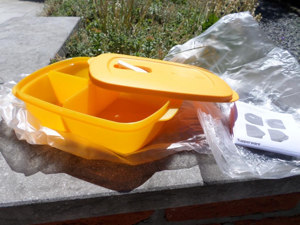 Tupperware Crystalwave orange compartiments neuf microondes, Enlèvement ou Envoi, Neuf, Orange, Récipient ou Bol