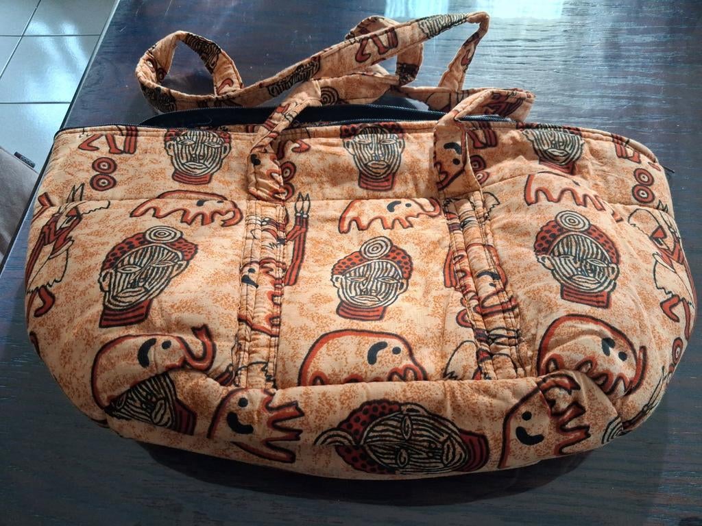 Handgemaakte stoffen tas Afrikaans motief, Ophalen, Zo goed als nieuw, Shopper