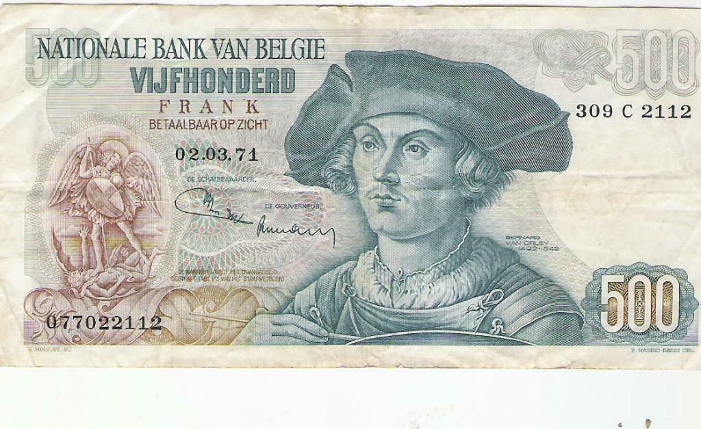billet belgique 500 franc -orley, Enlèvement ou Envoi, Belgique, Autres valeurs