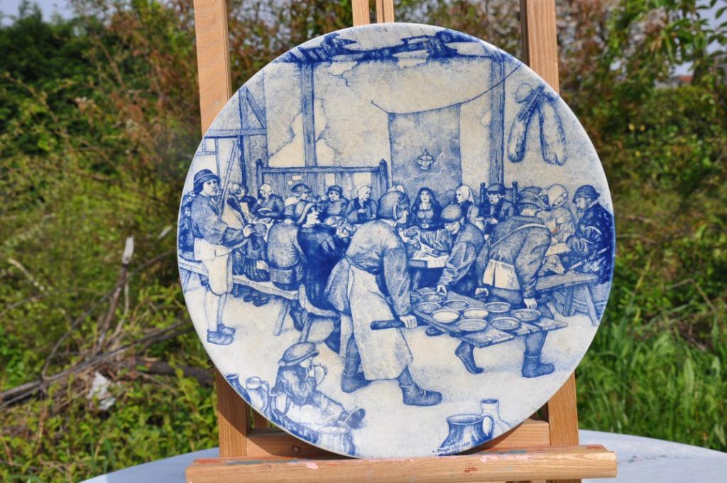 plat mural  delft  decor taverne   (101), Antiquités & Art, Enlèvement ou Envoi