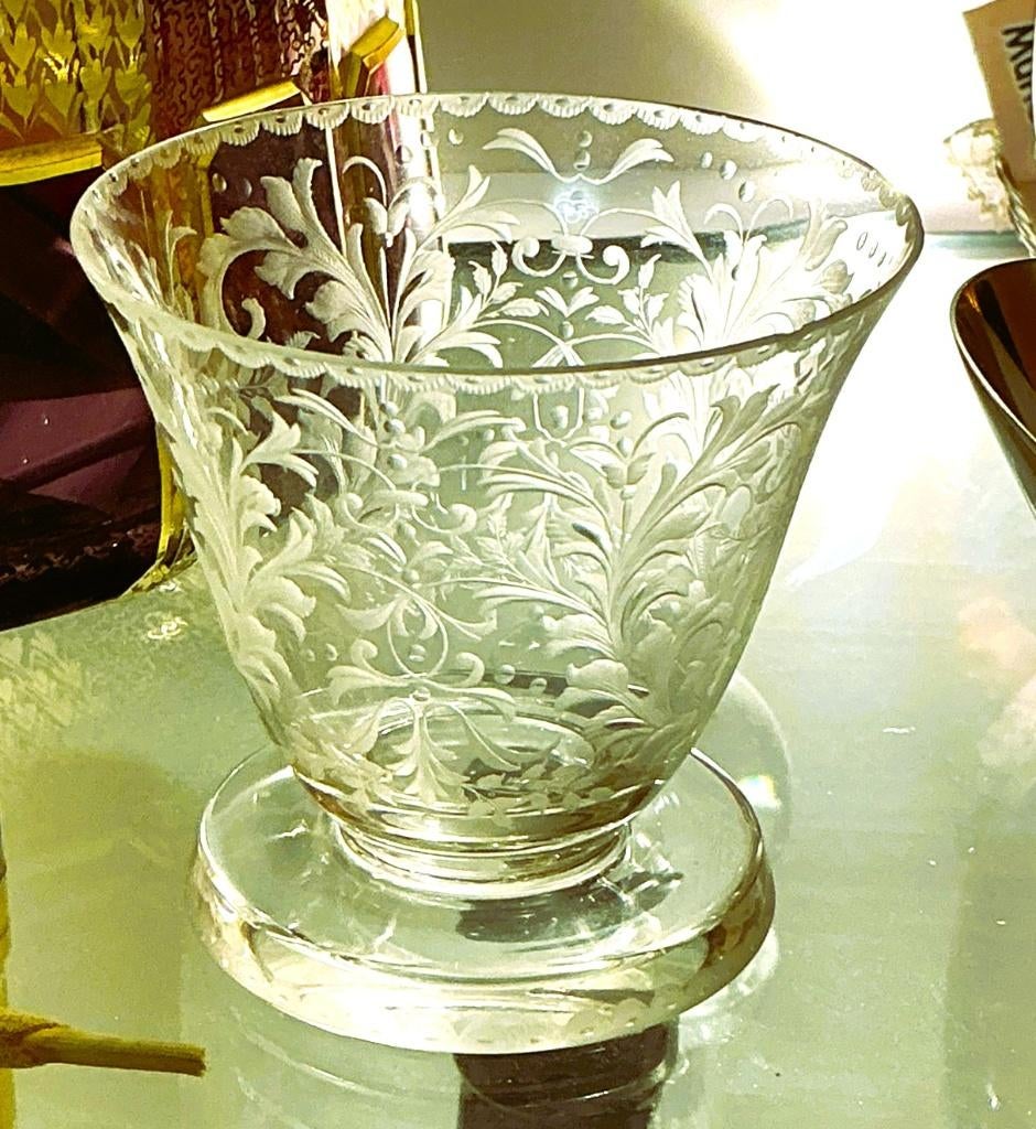 Gegraveerd kristalglas - Belle Époque, (circa 1890-1910)., Antiek en Kunst, Ophalen of Verzenden
