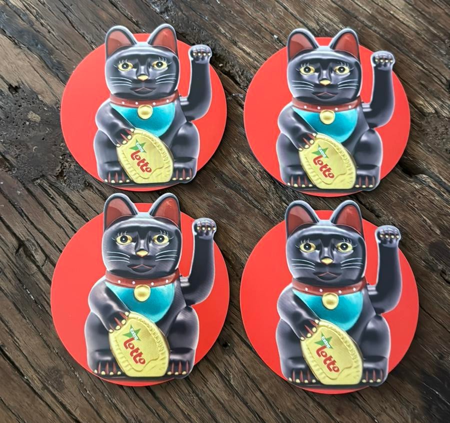 Lucky cats onderzetter, Enlèvement ou Envoi, Neuf, Verre ou Tasse