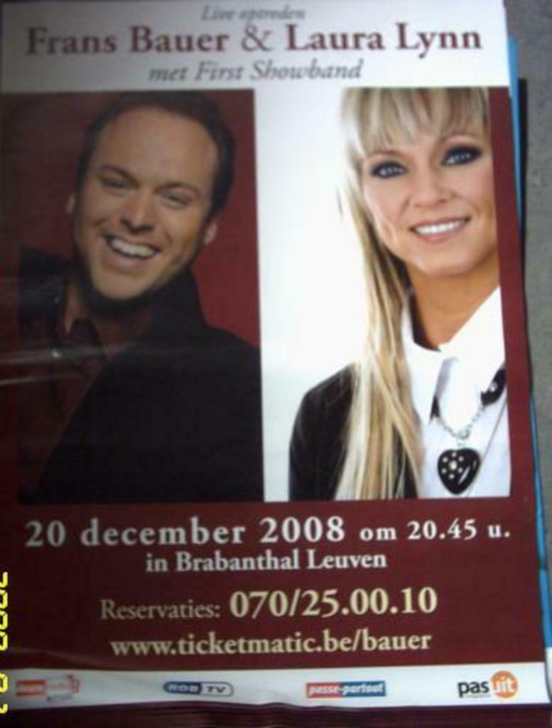 affiche/poster - Frans Bauer & Laura Lynn (100x70), Verzamelen, Ophalen of Verzenden, Nieuw