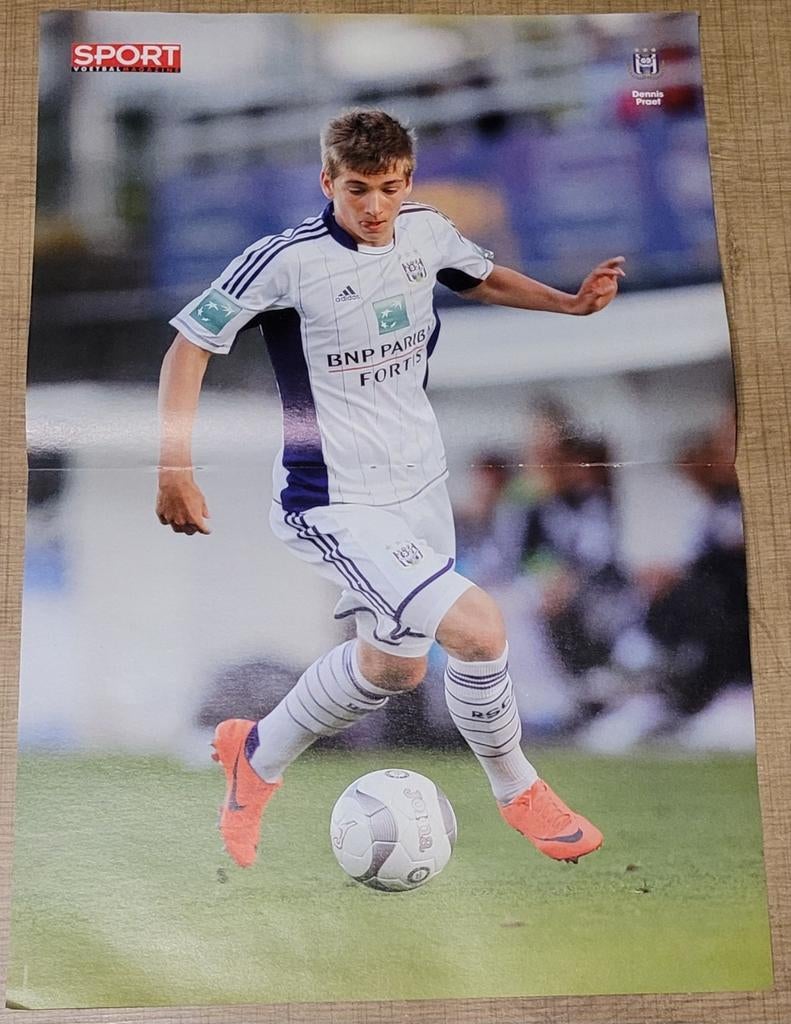 RSC Anderlecht - Dennis Praet - poster, Enlèvement ou Envoi, Comme neuf, Affiche, Image ou Autocollant