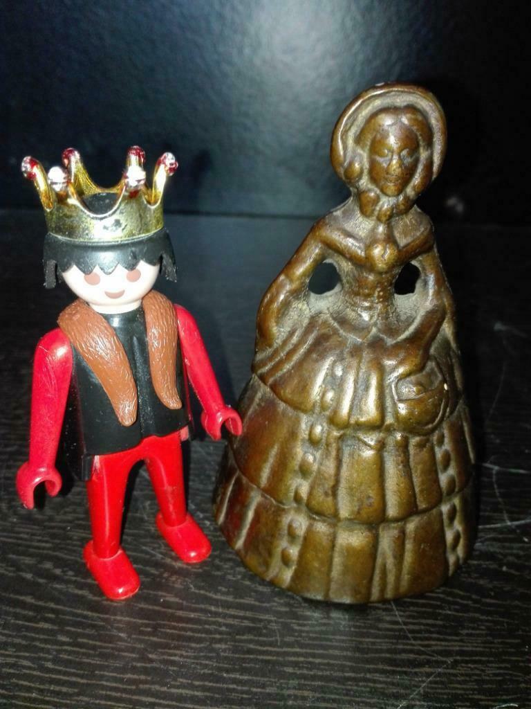 179) Metalen Bel in vorm van vrouw, Antiquités & Art, Antiquités | Bronze & Cuivre, Enlèvement ou Envoi