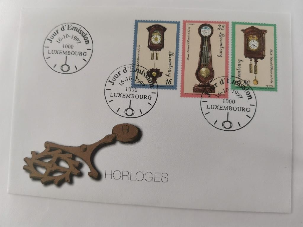 Luxemburg 1997 - FDC - antieke klokken, Ophalen of Verzenden, Luxemburg, Gestempeld