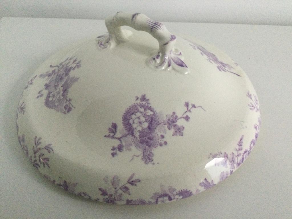 Couvercle soupière ou légumier "Hanoi" Longwy mauve, Enlèvement