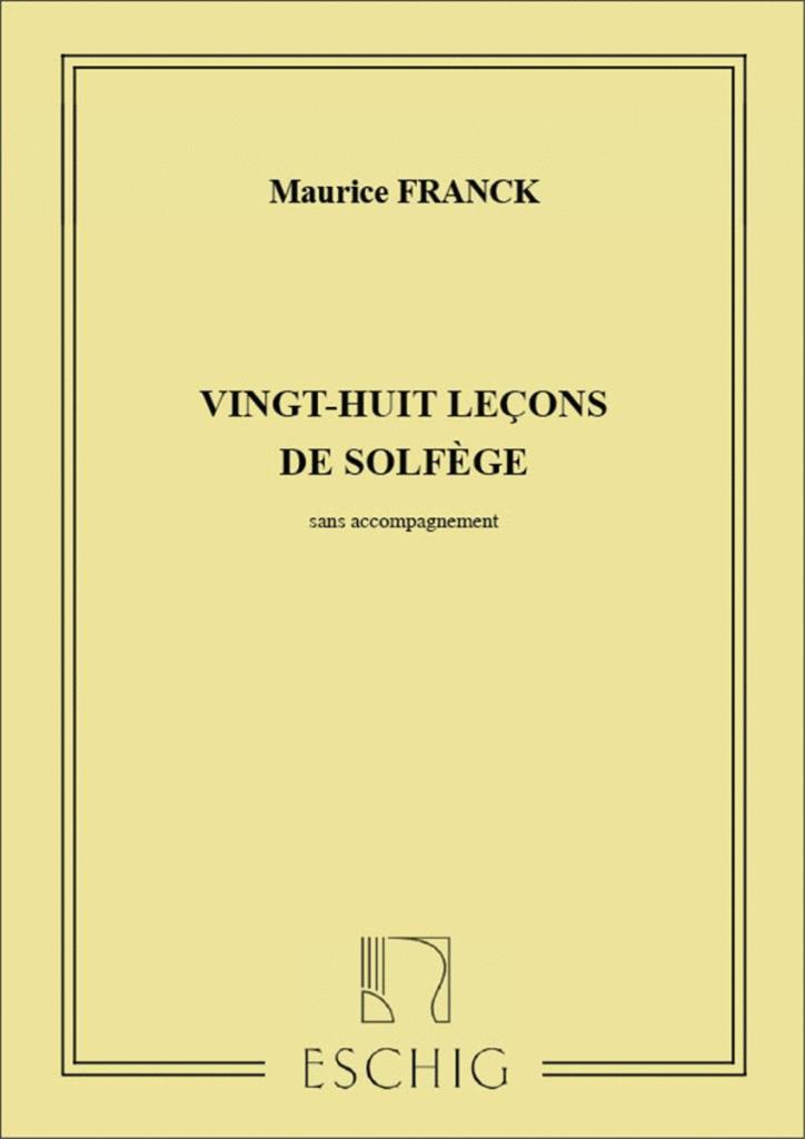 28 leçons de solfège - Maurice Franck, Musique & Instruments, Leçon ou Cours, Comme neuf, Chant, Enlèvement