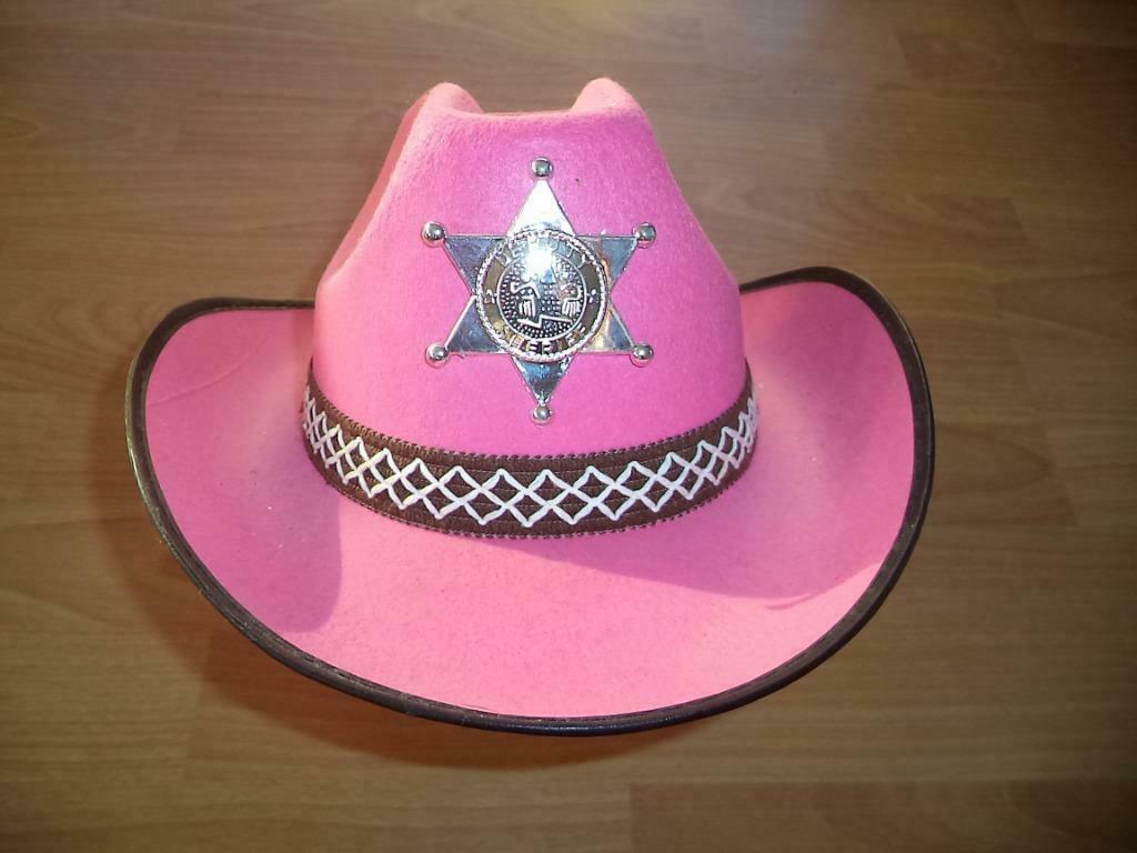 roze sheriff hoed met koord, Ophalen of Verzenden, Zo goed als nieuw, MET, Hoed